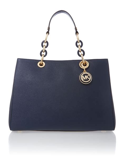 michael kors cynthia navy ew tote bag|Michael Kors cynthia medium satchel.